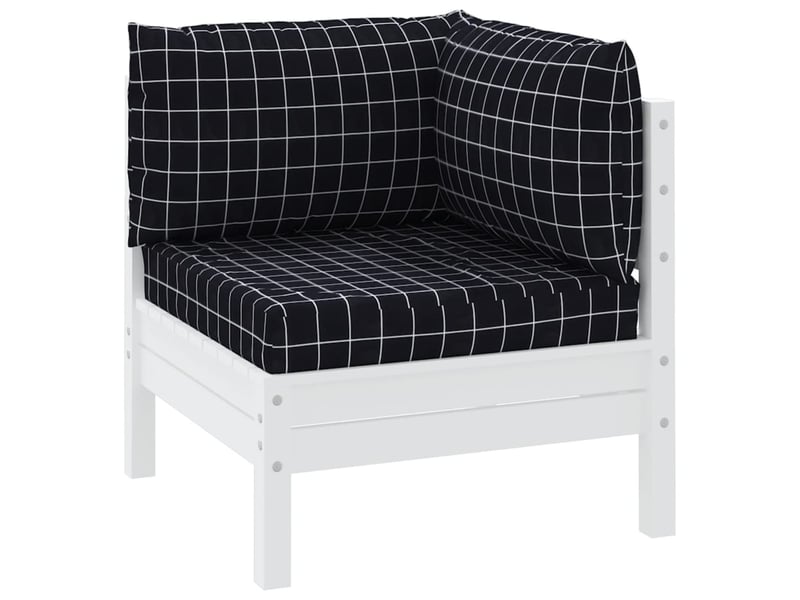  Lot de 3 coussins de palette, coussins de canapé motif à carreaux noir tissu oxford cf59680  - Conforama C