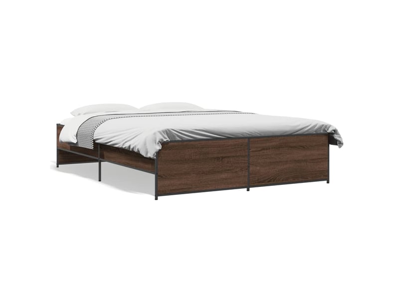  Lit double- lit adulte -  cadre de lit sans matelas chêne marron 140x200 cm  - Conforama A