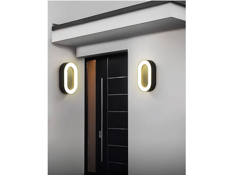  Plafonnier led 12w intérieur et extérieur 3000k – lumière chaude, 200x45 mm  - Conforama C