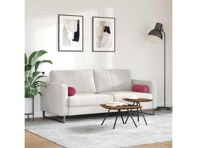  Lot de 2 coussins d'accent, coussins décoratifs, coussins lombaires bordeaux ø 15 x 40 cm cf56721  - Conforama D