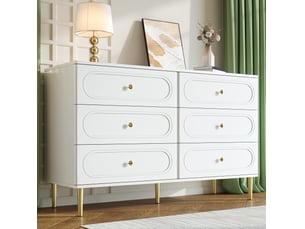 Buffet 0 porte(s) 6 tiroir(s) <strong>DESVIAE</strong> <strong></strong> - 120 cm coloris blanc