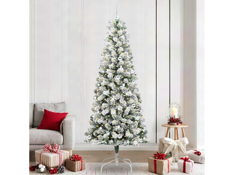  Sapin de noël, arbre de noël artificiel à branches articulées vert et blanc cf61116  - Conforama B