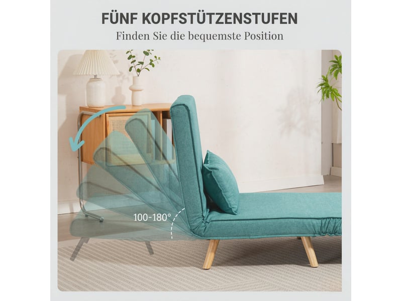  Fauteuil convertible 80x75x87 cm clic-clac métal vert sans matelas  - Conforama D