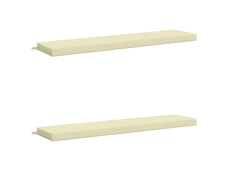 Lot de 2 coussins de banc, coussins d'assise soest 100 % polyester crème cf57207 - Conforama A