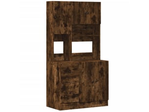 Armoires de cuisine en bois d'ingénierie 95 x 50 x 180 cm avec grands espaces de rangement style moderne en chêne fumé 02_0055529