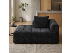 Canapé méridienne 158x90x60 cm sans assemblage avec coussin et poches latérales noir