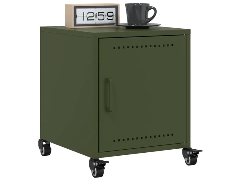  Lot de 2 tables de chevet - cabinet de chevet - table de nuit vert olive 36x39x43,5 cm acier  - Conforama C