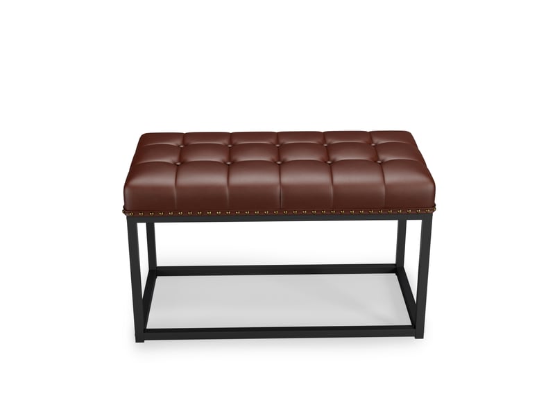  Banc capitonné en similicuir avec structure en métal marron W5289P461021 - Conforama A