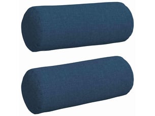 Lot de 2 coussins d'accent, coussins décoratifs, coussins lombaires tissu bleu ø 15 x 40 cm cf56686