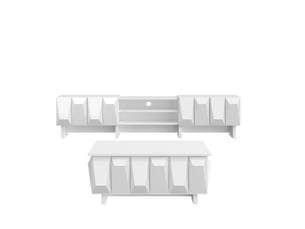 Meuble tv coloris blanc 180 cm <strong>MODFU</strong> <strong></strong>