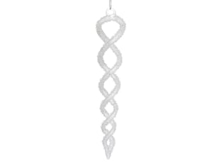 Suspension de sapin torsadé en verre brillant 19 cm
