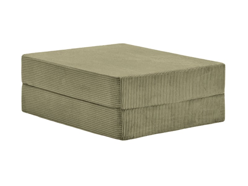  Cosima - pouf en petit velours côtelé vert 100x80x34  - Conforama A