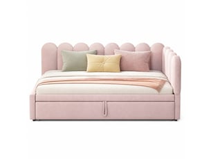 Lit gigogne 90x200 cm OKMYHOME   coloris rose