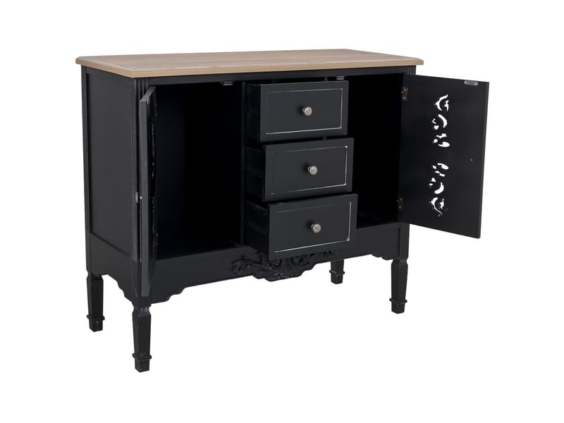  Buffet en bois noir 100x40x86 cm h  - Conforama E