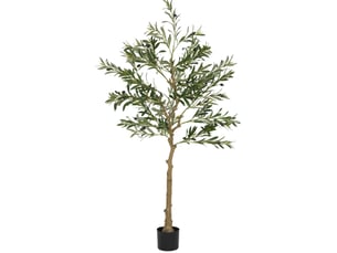 Arbre artificiel d'intérieur olivier avec branches façonnables et pot stable sans entretien en plastique vert 150 cm