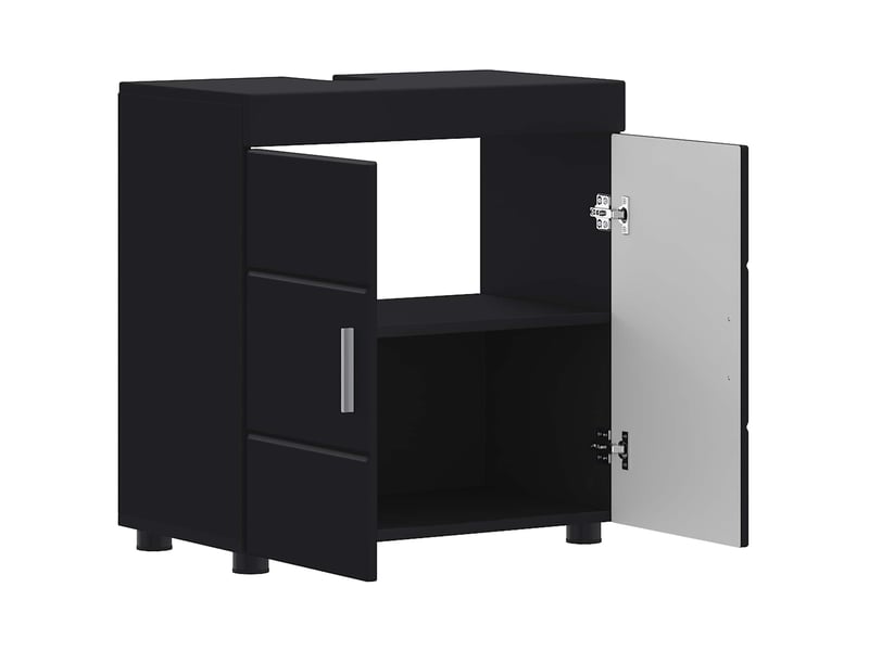 Ensemble d'armoire de salle de bain tulum noir 60 x 34 x 63 cm cf62992 - Conforama E