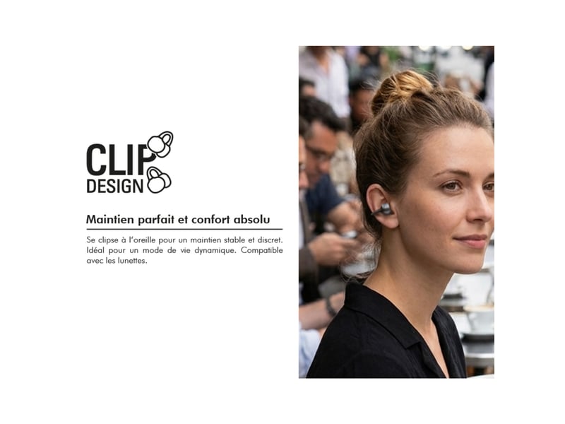  Écouteurs tws airclip ii à conduction aérienne avec boitier de charge force play gris FPYOWSAIRCLIP2RG - Conforama D