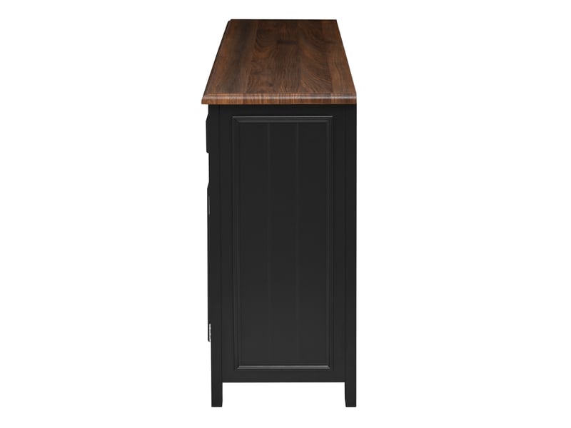  Buffet noir, 3 tiroirs, 4 portes, rangement, étagères réglables, design moderne, structure robuste - mdf - 160x35x76cm  - Conforama B
