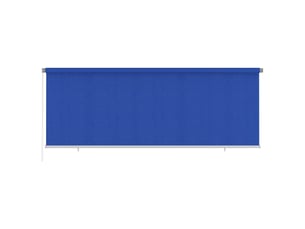 Store enrouleur, store roulant d'extérieur 405 (l) x 140 (h) cm bleu hdpe cf47399