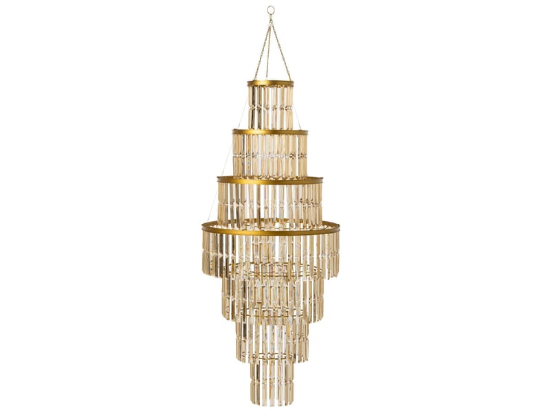  Abat-jour suspension pampilles xenia 146cm doré  - Conforama A