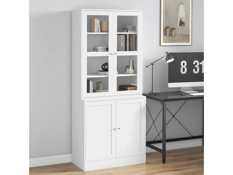  Étagère murale, 2 étagères, 76 cm x 40 cm x 178,5 cm, blanche  - Conforama C