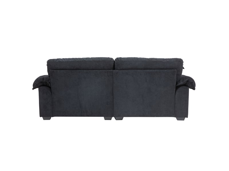  Canapé droit 2 places à assise profonde  - coussins double couche amovibles, chenille noire, 214 cm  - Conforama E