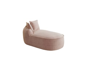 Canapé méridienne, chaise longue, en chenille, rose, version gauche, mobilier pour espace de vie, pour salon et séjour