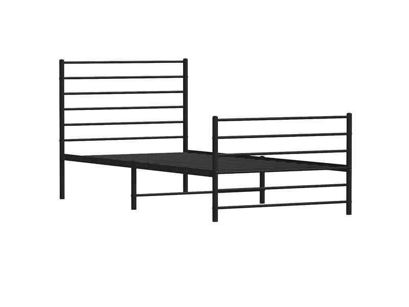  Lit simple- lit adulte -  cadre de lit métal sans matelas avec pied de lit noir 80x200 cm  - Conforama B
