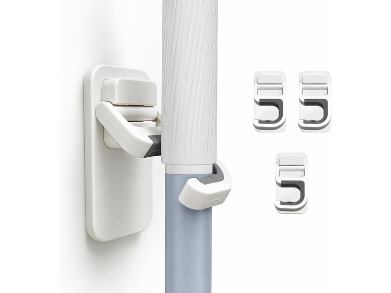  Lot de 3 supports muraux pour balai et serpillière, crochets adhésifs sans perçage, organisateur antidérapant pour balai, pelle et outils, blanc CSLJY-LIEN0002551CSLJY - Conforama A