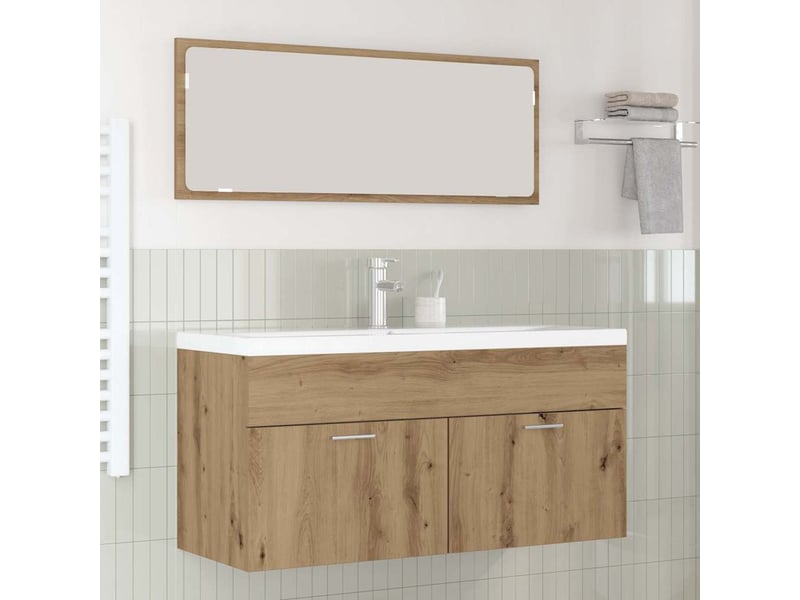  Armoire de salle de bain, cabinet de salle de bain chêne artisanal 100 x 38,5 x 46 cm cf65058  - Conforama B