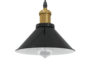 Lampe suspendue, suspension luminaire réglable hauteur e27 noir brillant ø22 cm métal