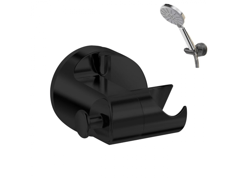  Support de pommeau de douche de salle de bain avec ventouse puissante, réglable, accessoire de salle de bain, noir.  - Conforama A