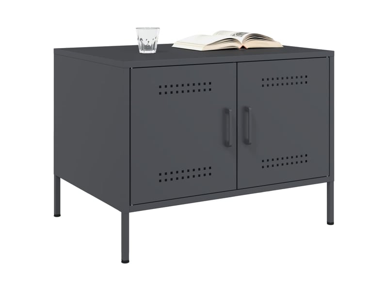  Table basse | table d'appoint salon anthracite 68x50x50,5 cm acier  - Conforama C