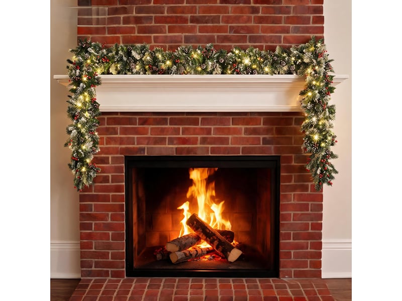  Guirlande de noël en pin vert 2,7m – épaisse, réutilisable, pour cheminée, table, mur et intérieurextérieur-avec de la lumière  - Conforama D