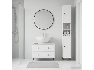 Ensemble de 2 meubles de salle de bain breda blanc brillant cf63080