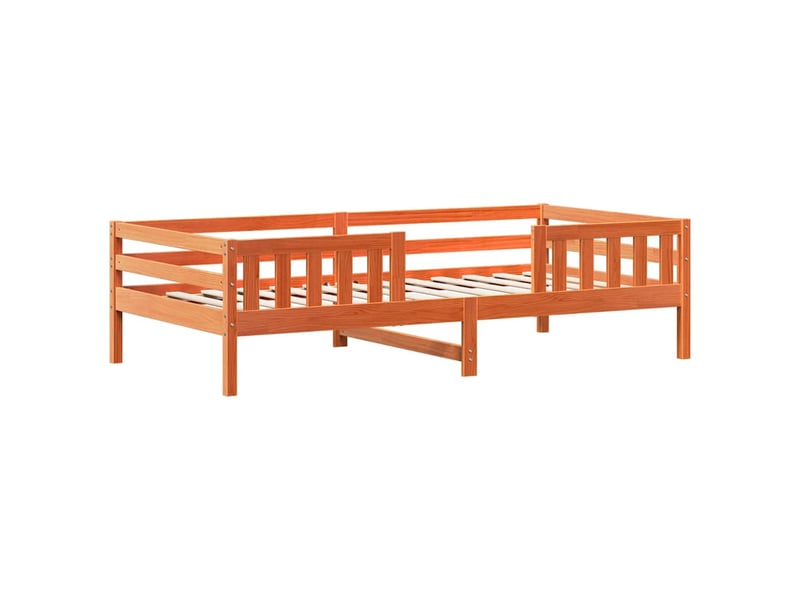  Lit simple- lit adulte -  cadre de lit sans matelas  marron 80x200 cm bois pin massif  - Conforama B