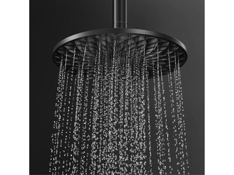  Enowelir pommeau de douche fixe ronde 9 pouces haute pression économie d'eau abs connexion g12 noir  - Conforama B