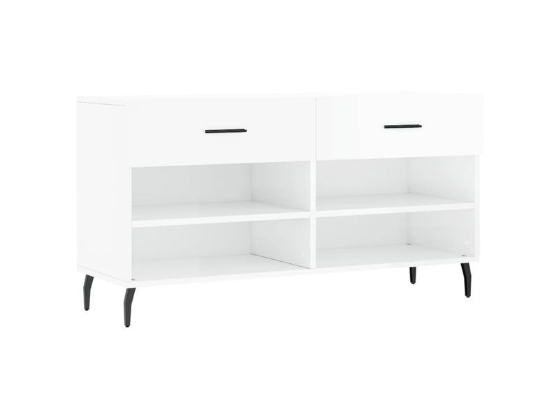  Banc à chaussures blanc brillant 102x35x55 cm bois d'ingénierie shl2289  - Conforama A