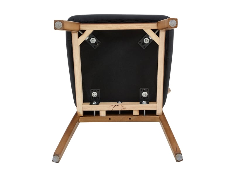  Lot de 2 chaises de salle à manger, chaise cuisine, assise confortable, dossier ovale, dossier ergonomique, pu, bois+noir  - Conforama D