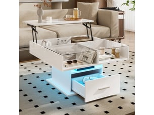 Table basse carré(e) coloris blanc MEUBLIV  - 78 cmx78 cm