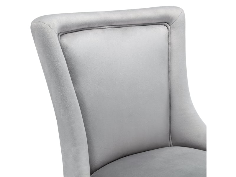 Lot de 2 chaises de salle à manger 55x61x91 cm gris en velours, dossier incurvé et pieds en bois - Conforama E