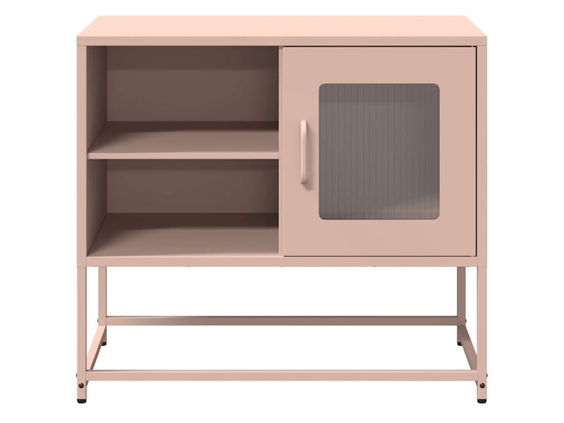  Meuble tv - banc tv - meuble de rangement rose 68x39x60,5 cm acier  - Conforama E