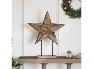 Étoile de noël led marron 59,5 x 18 x 74 cm bois de teck massif