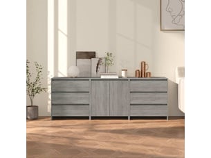 Buffets 3 pcs - bahut - meuble de rangement sonoma gris bois d'ingénierie
