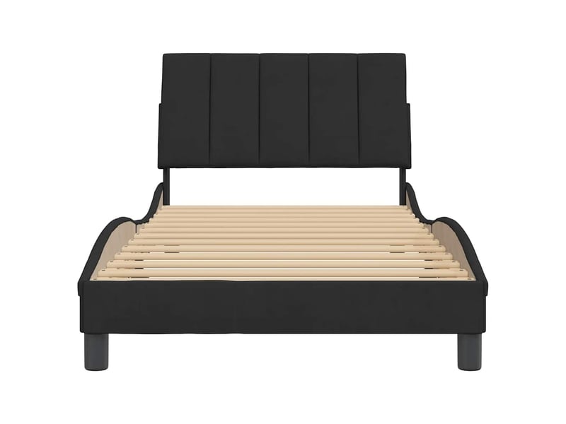  Lit simple- lit adulte -  cadre de lit sans matelas hanko noir 100x200 cm velours  - Conforama D