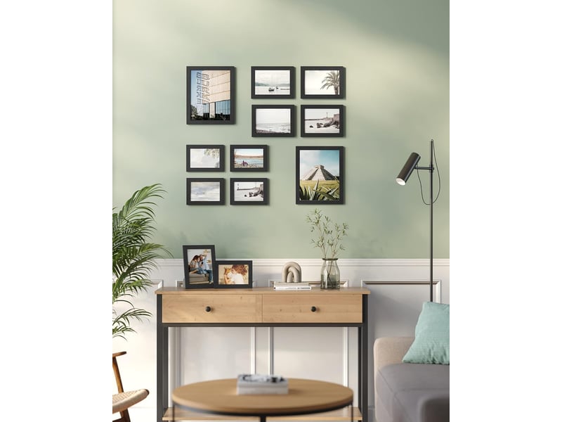 Cadres photo lot de 10 mdf noir d'encre - Conforama B