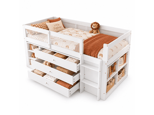 Lit mezzanine 90x200 cm   Seren Glow coloris blanc
