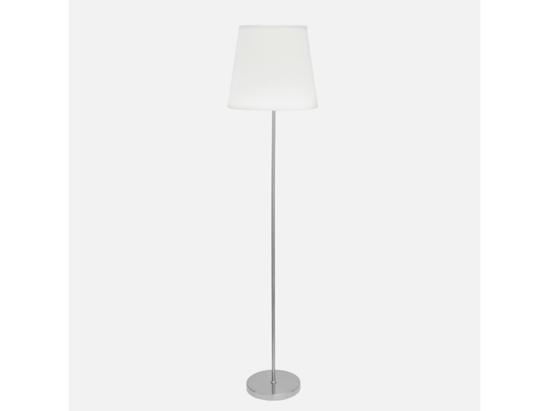  Lampadaire fabrilamp maldívas e27 coloris nickel blanc 175 x 40 x 40 cm 110641003 - Conforama C
