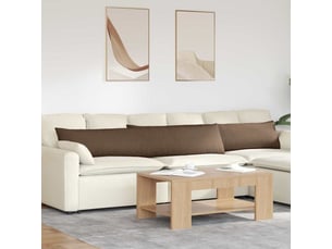 Lot de 2 coussins de canapé, coussins décoratifs tissu marron 200 x 40 cm cf58899