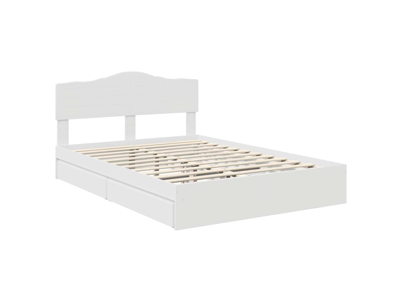  Lit double- lit adulte -  lit de rangement réglable blanc 140 x 200 cm bois d'ingénierie  - Conforama C